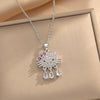 Kt Cat Pendant Necklace Micro Inlaid Zircon Copper Titanium Steel Jewelry With Light Luxury Style Set With Diamonds And Electroplated In Vacuum Furnace