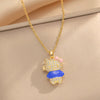 Kt Cat Pendant Necklace Micro Inlaid Zircon Copper Titanium Steel Jewelry With Light Luxury Style Set With Diamonds And Electroplated In Vacuum Furnace