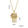 Kt Cat Pendant Necklace Micro Inlaid Zircon Copper Titanium Steel Jewelry With Light Luxury Style Set With Diamonds And Electroplated In Vacuum Furnace