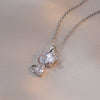 Kt Cat Pendant Necklace Micro Inlaid Zircon Copper Titanium Steel Jewelry With Light Luxury Style Set With Diamonds And Electroplated In Vacuum Furnace