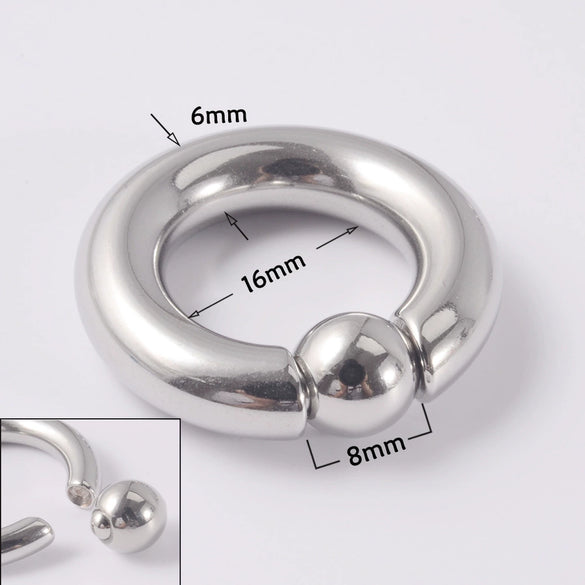 316L Stainless Steel Round Clip Ball Multipurpose Ring Earrings Ear Bone Ring Unisex Simple Style