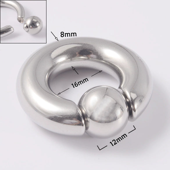 316L Stainless Steel Round Clip Ball Multipurpose Ring Earrings Ear Bone Ring Unisex Simple Style