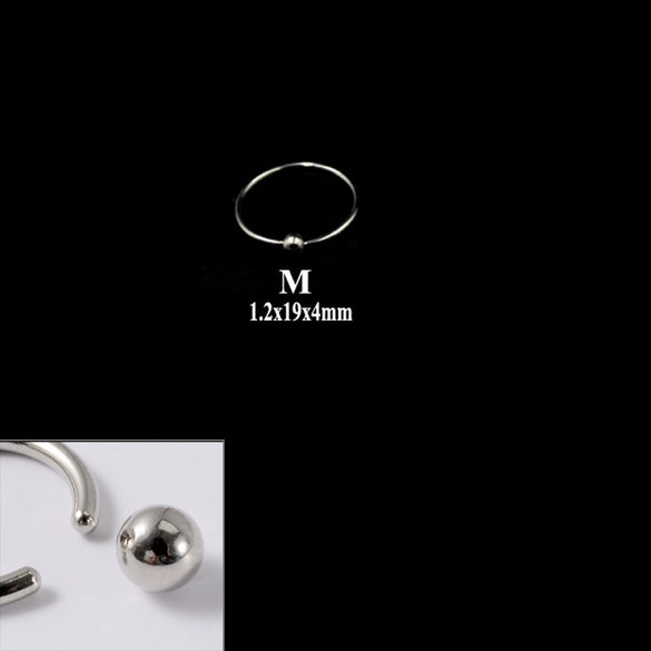 316L Stainless Steel Round Clip Ball Multipurpose Ring Earrings Ear Bone Ring Unisex Simple Style