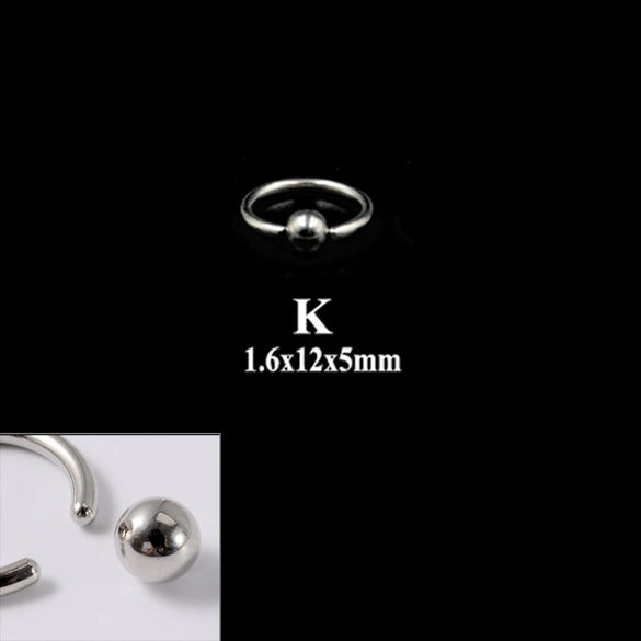 316L Stainless Steel Round Clip Ball Multipurpose Ring Earrings Ear Bone Ring Unisex Simple Style
