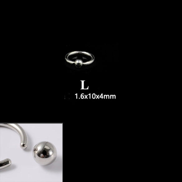 316L Stainless Steel Round Clip Ball Multipurpose Ring Earrings Ear Bone Ring Unisex Simple Style