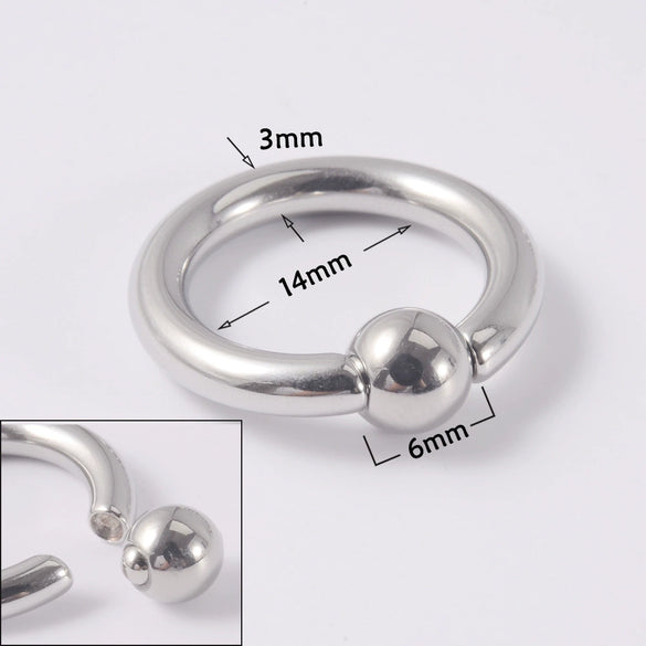 316L Stainless Steel Round Clip Ball Multipurpose Ring Earrings Ear Bone Ring Unisex Simple Style