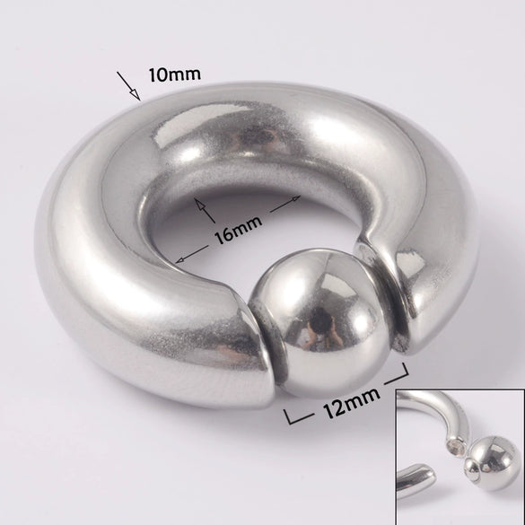 316L Stainless Steel Round Clip Ball Multipurpose Ring Earrings Ear Bone Ring Unisex Simple Style