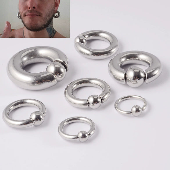 316L Stainless Steel Round Clip Ball Multipurpose Ring Earrings Ear Bone Ring Unisex Simple Style