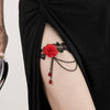 Lace Flower Thigh Chain Gothic Dark Style Fabric Material