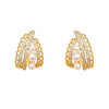 Lace Pearl Geometric Copper Earrings With Electroplating For Women