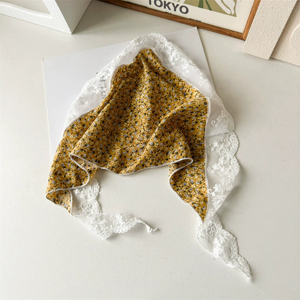 Lace Triangle Floral Fabric Hair Hoop For Girls In Seiko Style