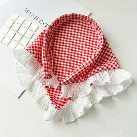 Lace Triangle Floral Fabric Hair Hoop For Girls In Seiko Style