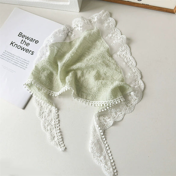 Lace Triangle Floral Fabric Hair Hoop For Girls In Seiko Style
