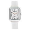 Ladies Alloy And Silicone Rectangle Shell Digital Quartz Watch Leisure Style