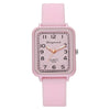 Ladies Alloy And Silicone Rectangle Shell Digital Quartz Watch Leisure Style
