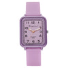 Ladies Alloy And Silicone Rectangle Shell Digital Quartz Watch Leisure Style