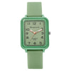 Ladies Alloy And Silicone Rectangle Shell Digital Quartz Watch Leisure Style