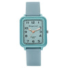 Ladies Alloy And Silicone Rectangle Shell Digital Quartz Watch Leisure Style