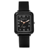Ladies Alloy And Silicone Rectangle Shell Digital Quartz Watch Leisure Style