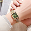 Ladies Alloy Band Square Quartz Watch Luxury Simple Leisure Style With Stainless Steel Clasp
