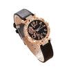 Ladies Alloy Belt Quartz Watch With Round Diamond Dial And Beaded Bracelet