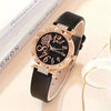Ladies Alloy Belt Quartz Watch With Round Diamond Dial And Beaded Bracelet