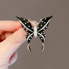 Ladies Alloy Black Butterfly Design Electroplating Brooch Pin Allmatch Accessories