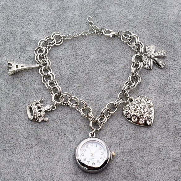 Ladies Alloy Bracelet Watch Round Dial Leisure Style