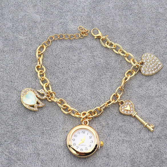 Ladies Alloy Bracelet Watch Round Dial Leisure Style
