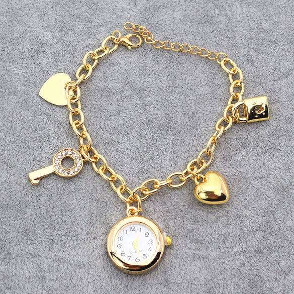 Ladies Alloy Bracelet Watch Round Dial Leisure Style