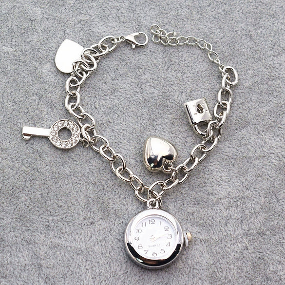 Ladies Alloy Bracelet Watch Round Dial Leisure Style