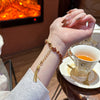 Ladies Alloy Bracelet Watch With Round Dial Medieval Style