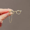 Ladies Alloy Cartoon Cute Glasses Style Electroplated Brooch Collar Pin Suit Antiexposure Buckle Pin Accessories