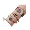 Ladies Alloy Case Imitation Leather Strap Round Dial Diamond Watch