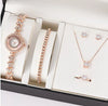 Ladies Alloy Case Imitation Leather Strap Round Dial Diamond Watch