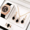 Ladies Alloy Case Imitation Leather Strap Round Dial Diamond Watch