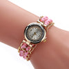 Ladies Alloy Case Textile Strap Round Dial Telescopic Rope Clasp Woven Bracelet Watch
