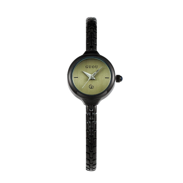 Ladies Alloy Casual Round Dial Wrist Watch With Stainless Steel Buckle And Mineral Reinforced Glass Mirror