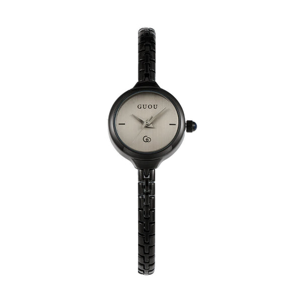 Ladies Alloy Casual Round Dial Wrist Watch With Stainless Steel Buckle And Mineral Reinforced Glass Mirror