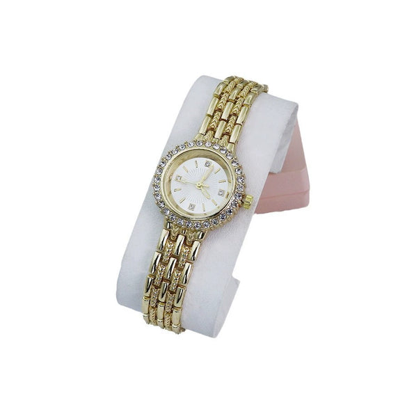 Ladies Alloy Casual Round Quartz Watch With Bracelet Style