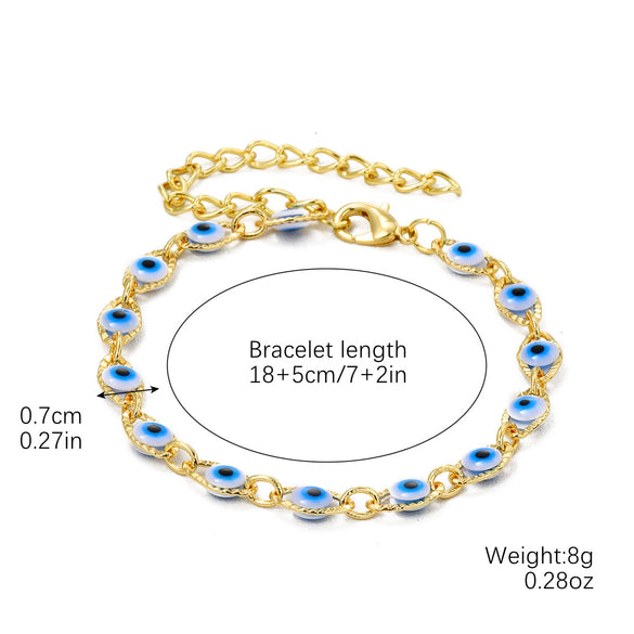 Ladies Alloy Demon Eye Pull Bracelet With Geometric Pattern And Electroplating Treatment