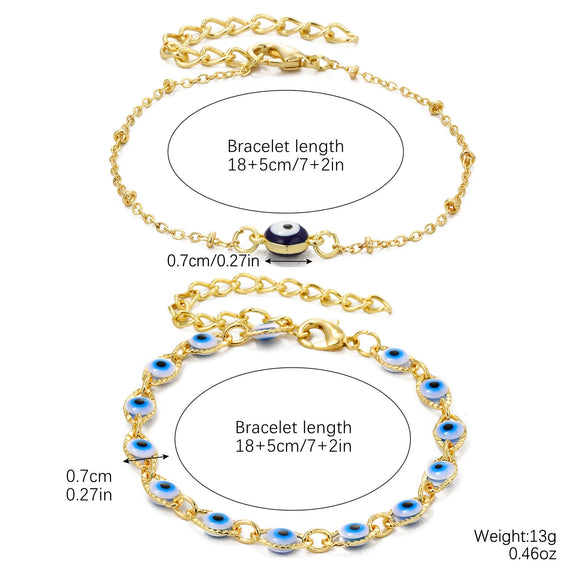 Ladies Alloy Demon Eye Pull Bracelet With Geometric Pattern And Electroplating Treatment