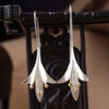 Ladies Alloy Electroplated Geometric Flower Earrings