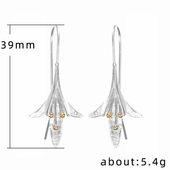 Ladies Alloy Electroplated Geometric Flower Earrings