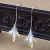 Ladies Alloy Electroplated Geometric Flower Earrings