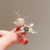 Ladies Alloy Fawn And Flower Cartoon Style Electroplated Brooch Clothes Accessories
