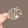 Ladies Alloy Flower Antique Orchid Electroplated Brooch