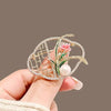Ladies Alloy Flower Antique Orchid Electroplated Brooch
