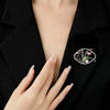 Ladies Alloy Flower Antique Orchid Electroplated Brooch