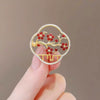 Ladies Alloy Flower Pattern Electroplated Brooch Natural Style Coat Accessory